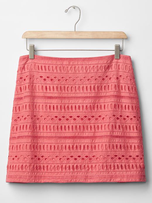 Eyelet row mini skirt